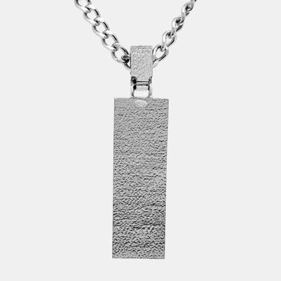 CHANEL Logo Crystal Silver Tone Necklace - Picture 3 of 7